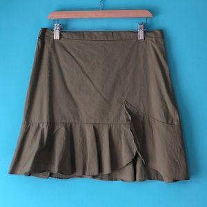Madewell army green skirt.